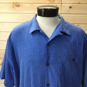 Joe Marlin Silk Hawaiian Shirt Blue XXL